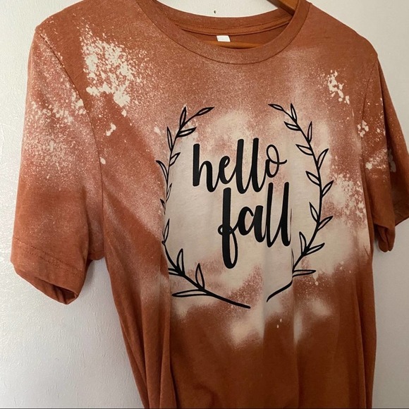 Hello Fall Handmade Tee Size Large - Picture 2 of 6